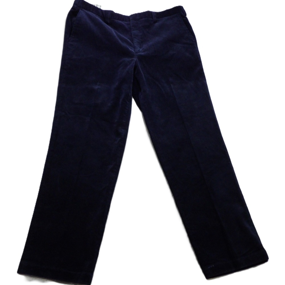 VTG Orvis Brisbane Moss Corduroy Pants Men 40x32 Navy Blue Stretch Wide Wale EUC
